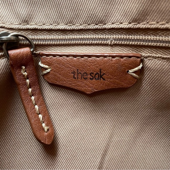 The Sak Playa Python Snake Embossed Leather Saddle Bag in Mushroom - Picture 12 of 14